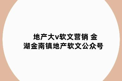 地产大v软文营销 金湖金南镇地产软文公众号